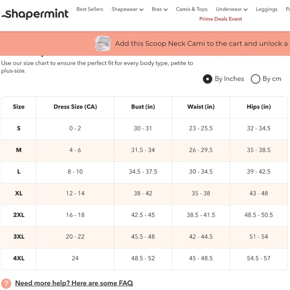 Shapermint All Day Every Day Scoop Neck Cami Sz 4X Black - Picture 3 of 4